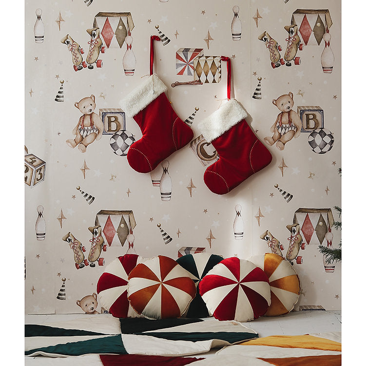 Weihnachtsstrumpf aus rotem Samt
