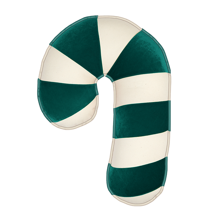 Coussin patchwork de Noël en forme de canne à sucre - Vert