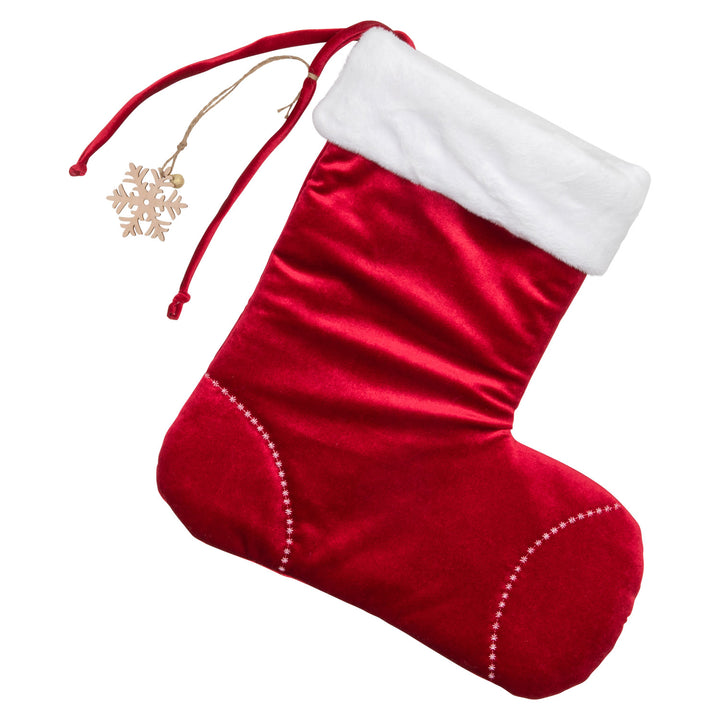 Weihnachtsstrumpf aus rotem Samt