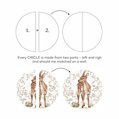 Deer In A Circle Wall Sticker