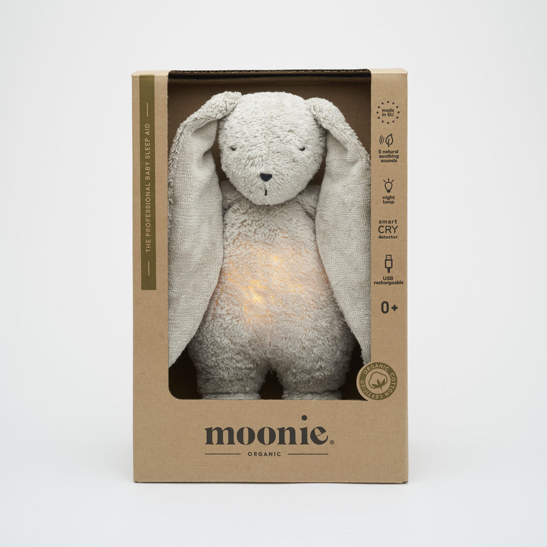 NEW Moonie 2.0 Organic Humming Bunny Sleep Aid - Grey