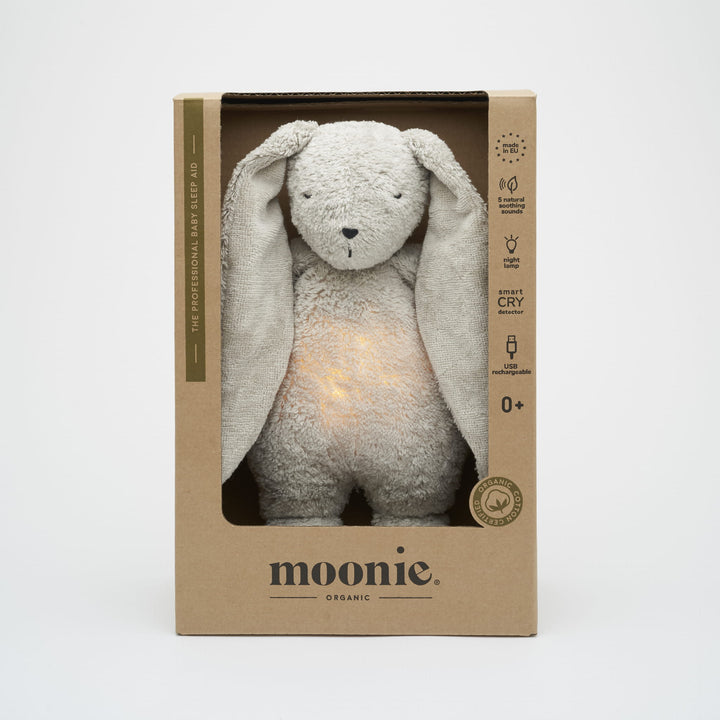 NEW Moonie 2.0 Organic Humming Bunny Sleep Aid - Grey