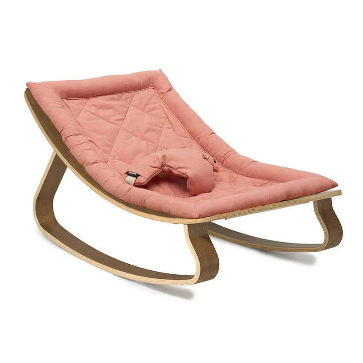 Charlie Crane Levo Baby Rocker - Walnut + Bois de Rose Cushion
