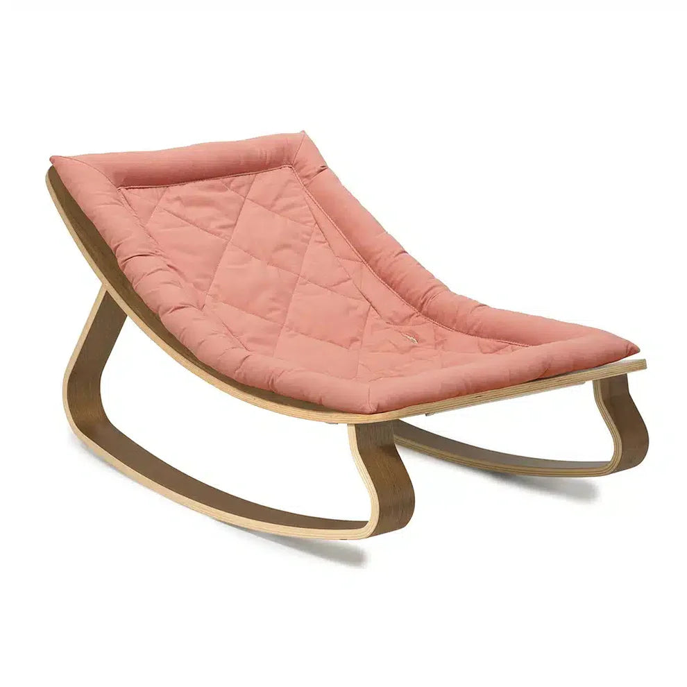 Charlie Crane Levo Baby Rocker - Walnut + Bois de Rose Cushion