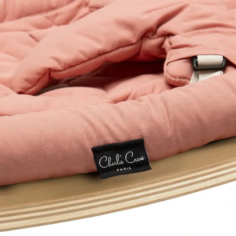 Charlie Crane Levo Baby Rocker - Beech + Bois de Rose Cushion