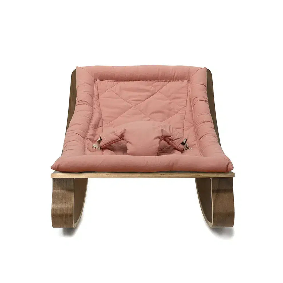 Charlie Crane Levo Baby Rocker - Walnut + Bois de Rose Cushion