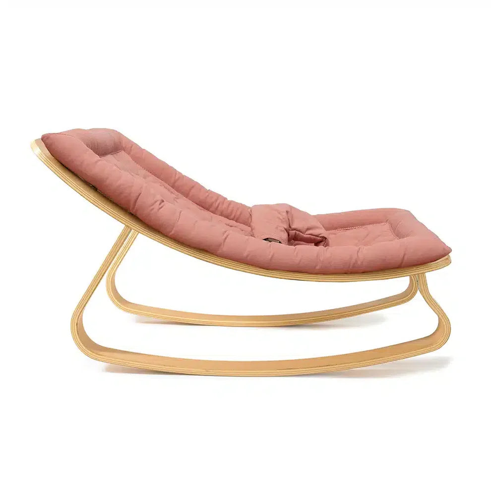 Charlie Crane Levo Baby Rocker - Beech + Bois de Rose Cushion