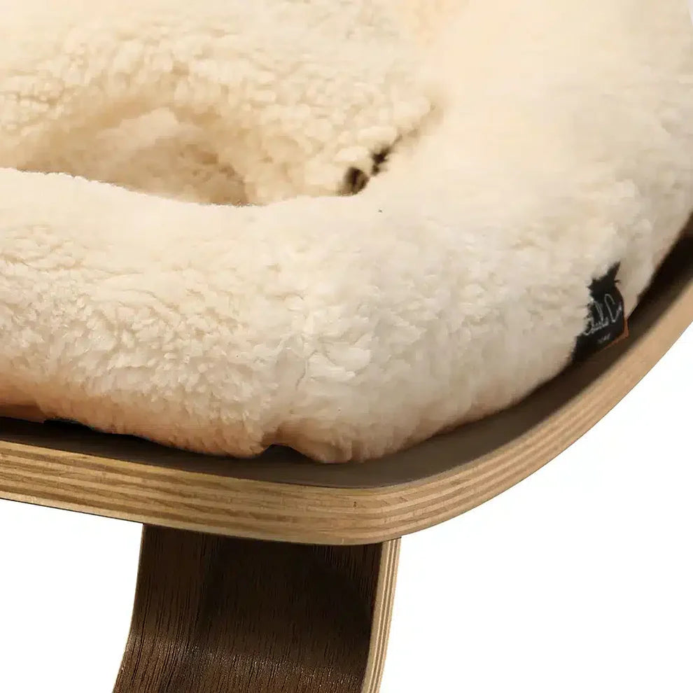 Charlie Crane Levo Baby Rocker - Walnut + Fur Milk