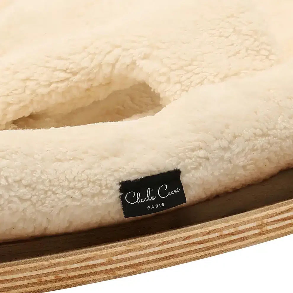 Charlie Crane Levo Baby Rocker - Walnut + Fur Milk
