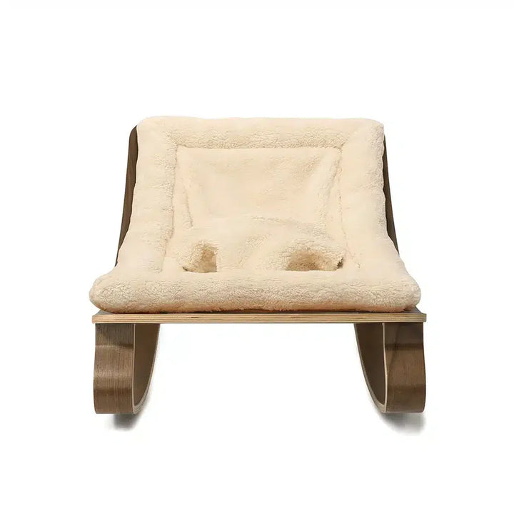 Charlie Crane Levo Baby Rocker - Walnut + Fur Milk