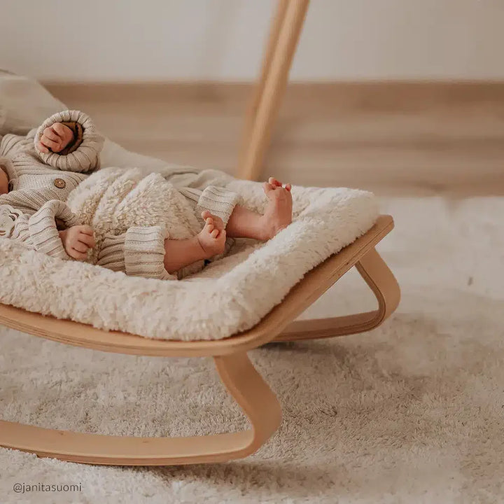 Charlie Crane Levo Baby Rocker - Beech + Fur Milk