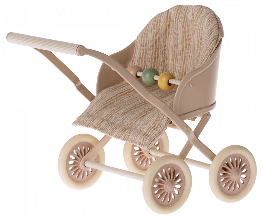 Maileg Kinderwagen mit Babymaus - Blau