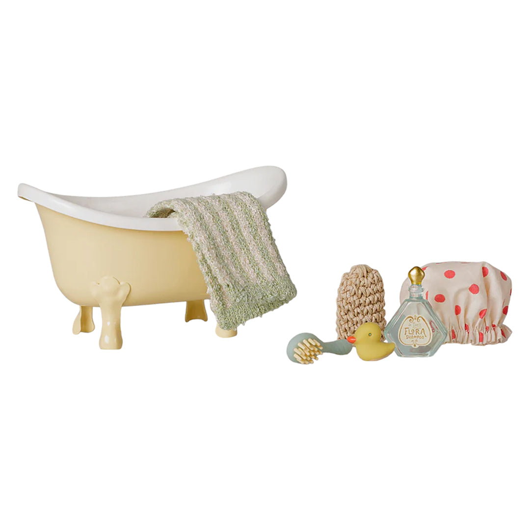 Maileg Bathtub Set Mouse - Yellow