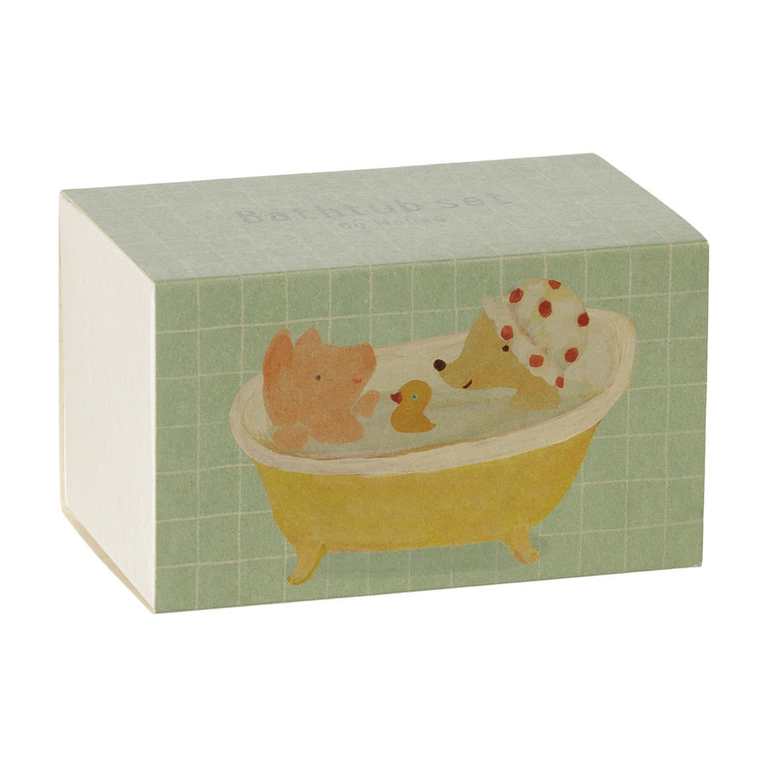Maileg Bathtub Set Mouse - Yellow