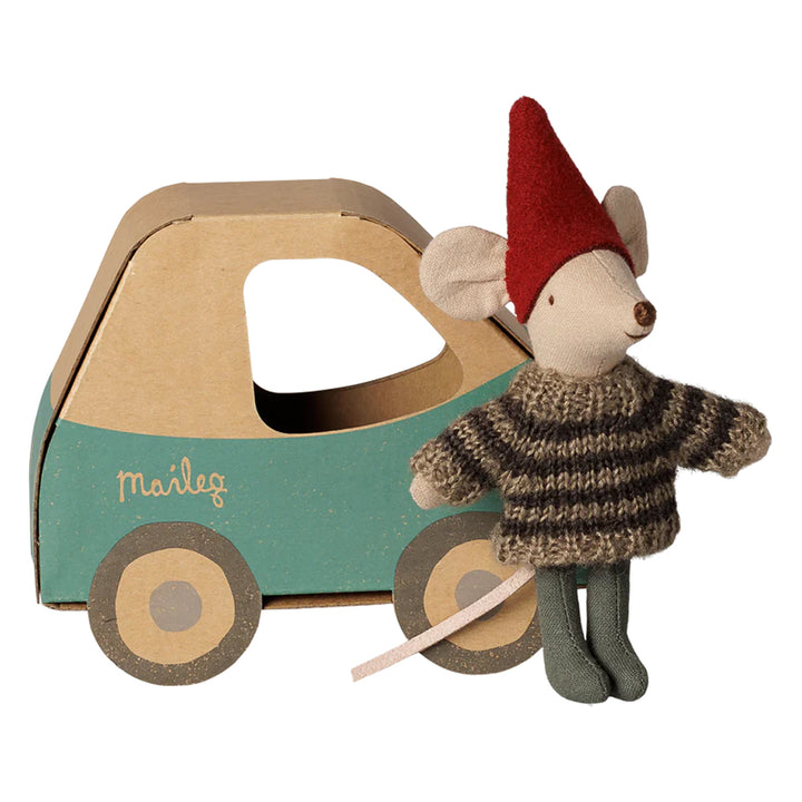 Maileg Christmas Mouse Little Brother in A Car Box