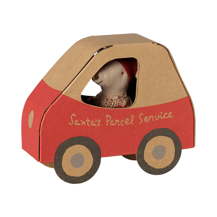 Maileg Christmas Mouse Little Sister in A Car Box