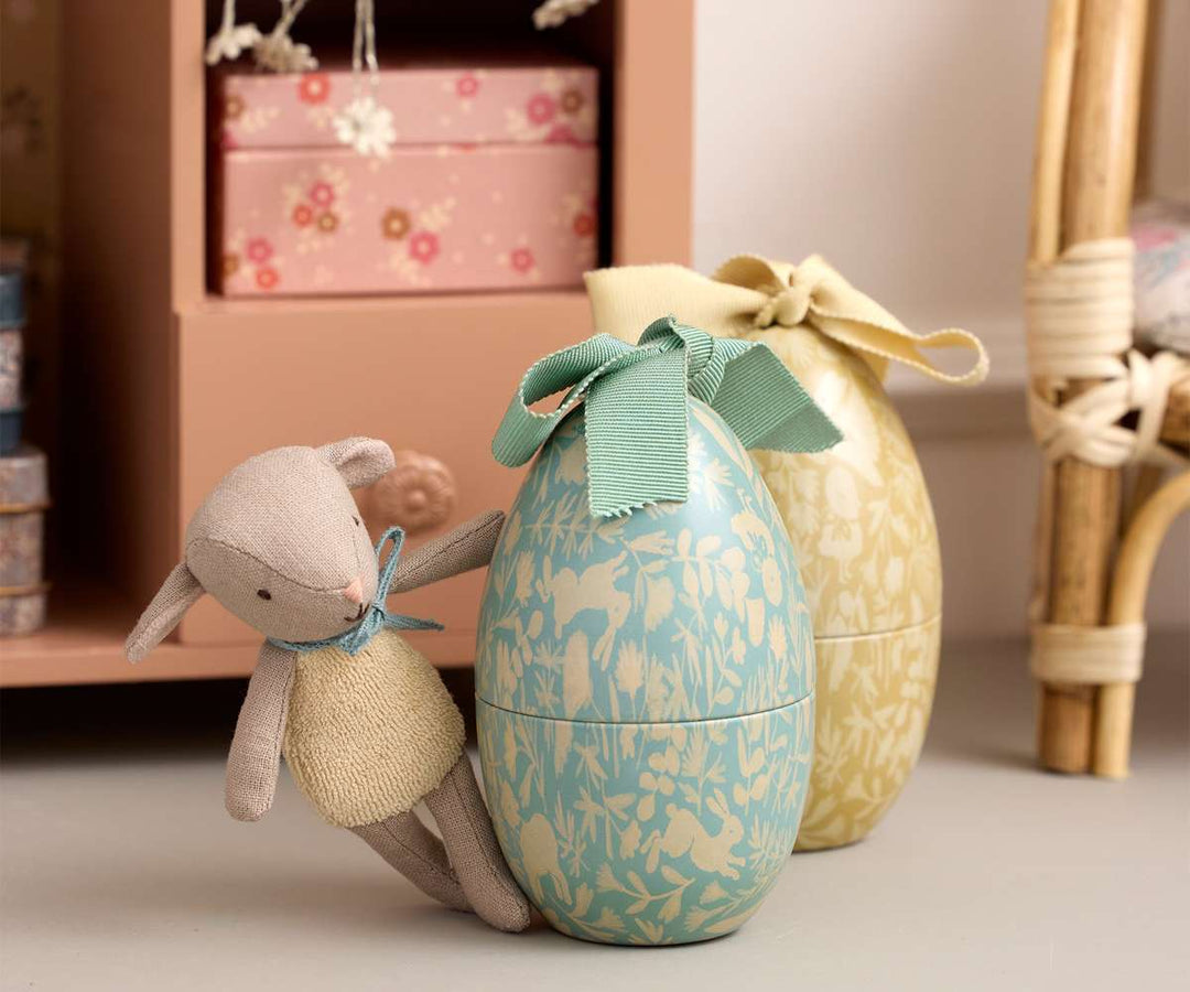 Maileg Easter Egg With Micro Small Lamb - Dusty Mint