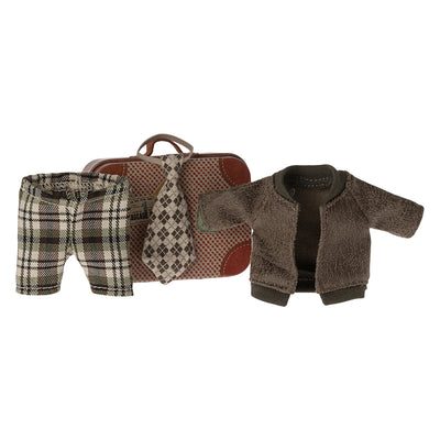 NEW Maileg Mouse Jacket, Pants & Tie In A Suitcase - Grandfather