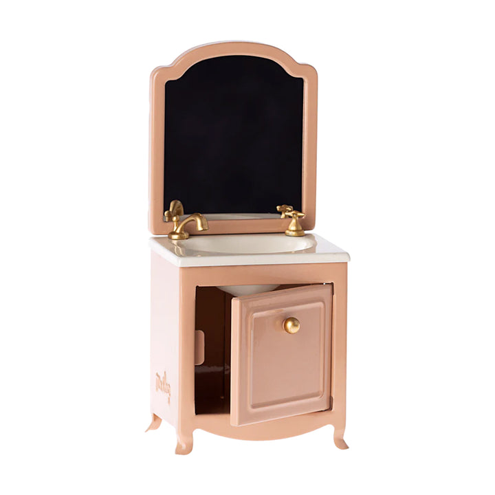 Commode à lavabo avec miroir Maileg Mouse - Poudre