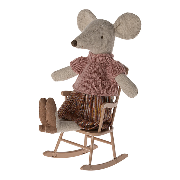NOUVEAU Fauteuil à bascule Maileg Mouse - Poudre