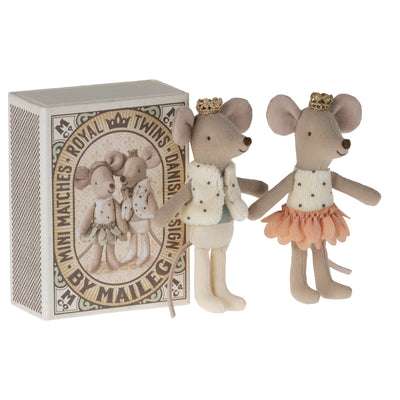 NEW Maileg Royal Twin Mice In A Matchbox
