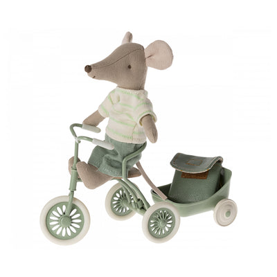 New Maileg Tricycle Big Brother Mouse With Bag