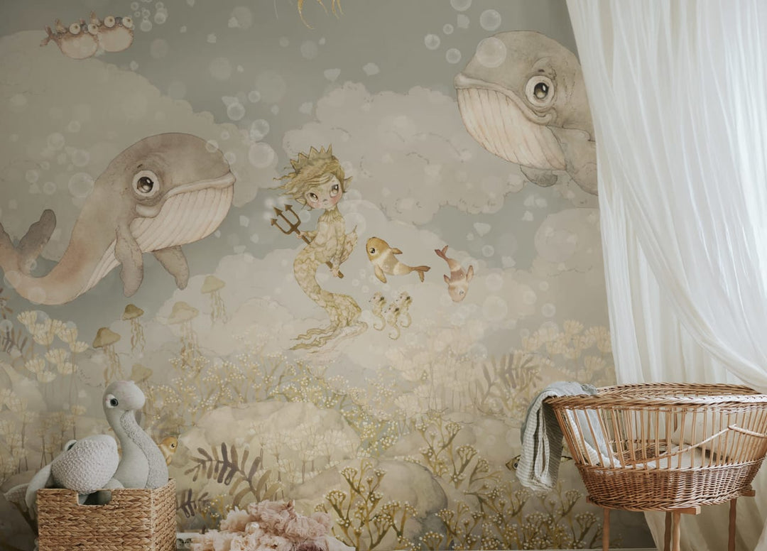 Papier peint personnalisé pour enfants - Water Song Ocean Blue