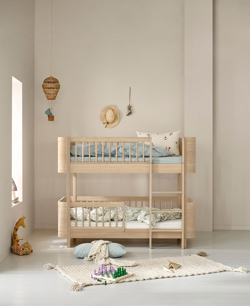 Lit superposé bas Oliver Furniture Wood Mini+ - Chêne