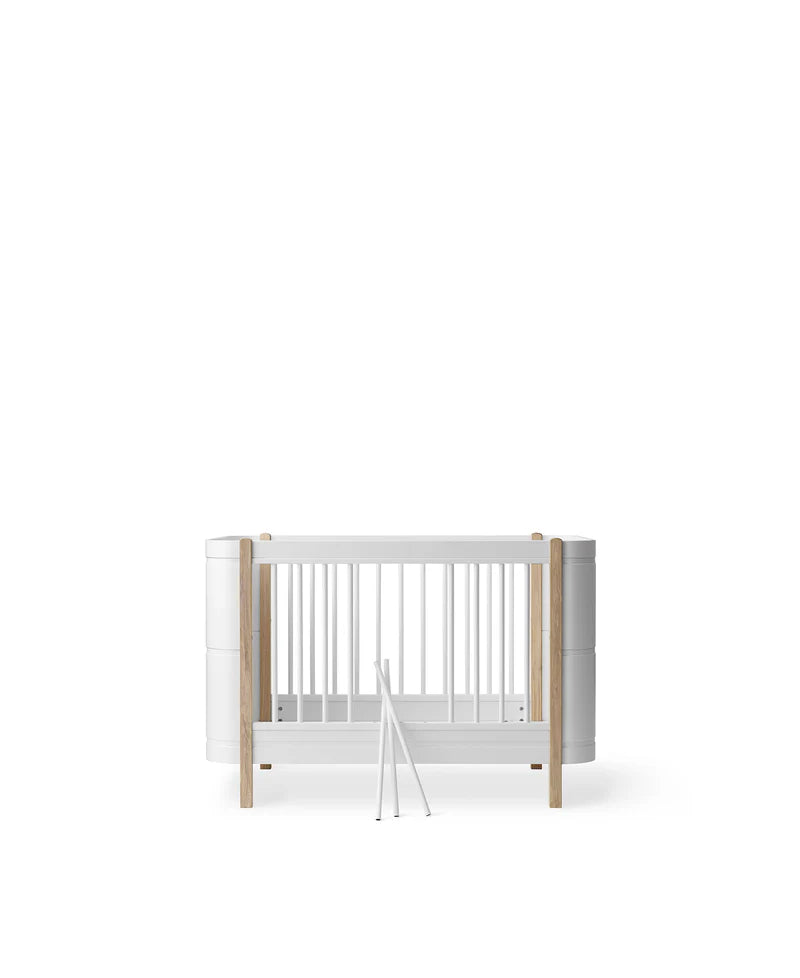 Oliver Furniture Wood Mini+ Cot Bed (0 - 3 Years) - White/Oak