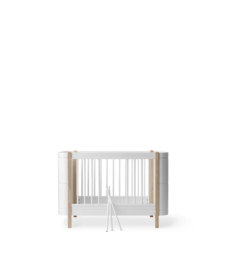 Oliver Furniture Wood Mini+ Cot Bed (0 - 3 Years) - White/Oak