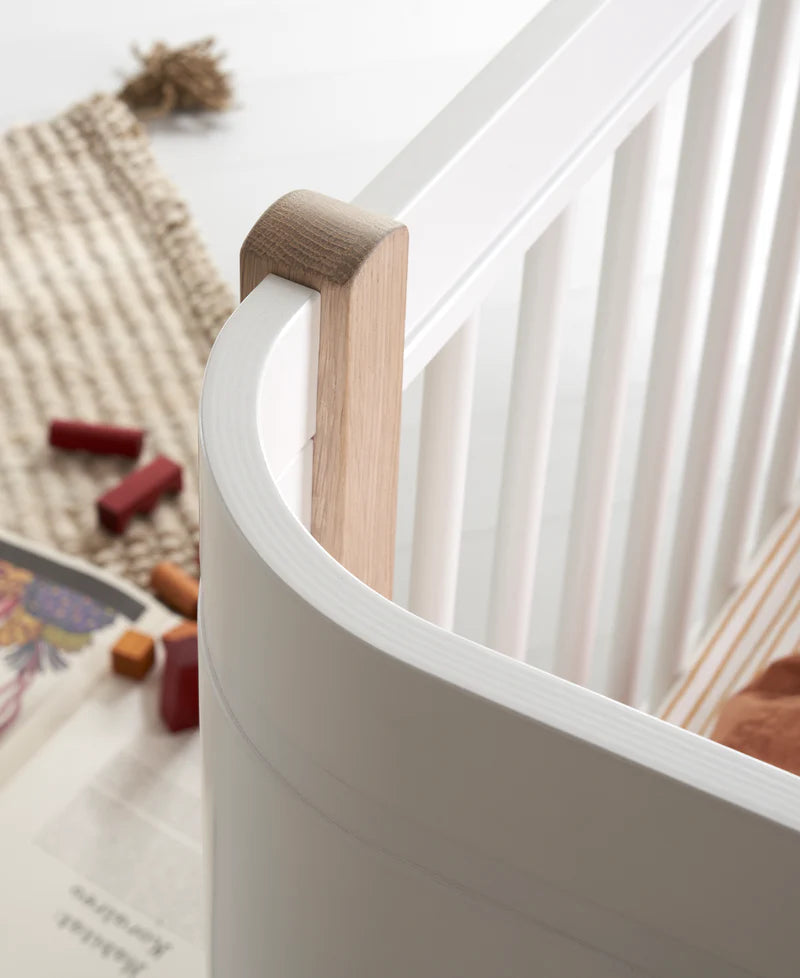 Oliver Furniture Wood Mini+ Cot Bed (0 - 3 Years) - White/Oak