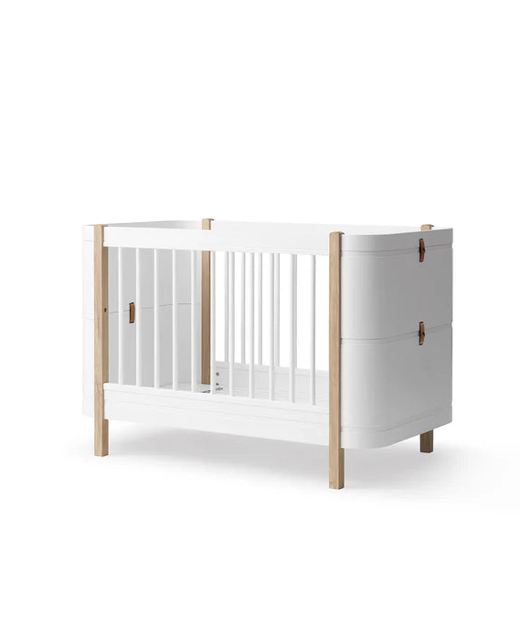 Oliver Furniture Wood Mini+ Cot Bed (0 - 3 Years) - White/Oak