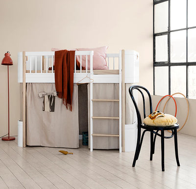 Ex Display Oliver Furniture Mini+ Low Loft Bed + Mattress + Curtain