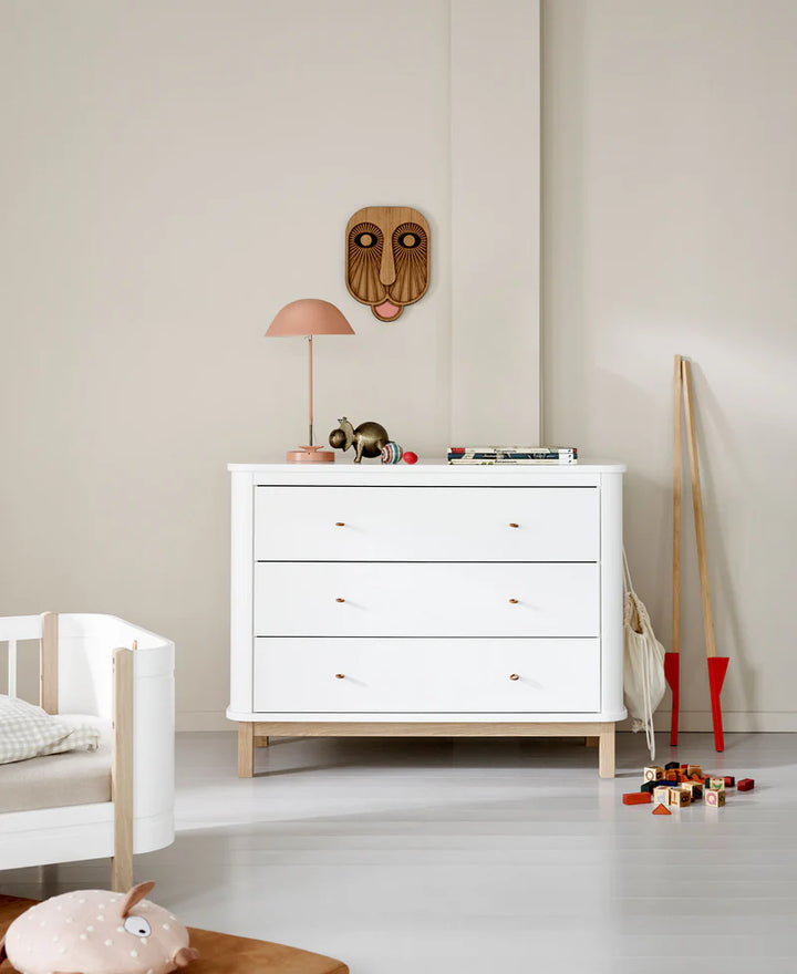 Oliver Furniture Wood 3 Drawer Dresser  - White | Oak