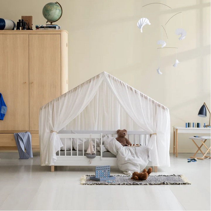 Oliver Furniture Wood Mini + House Bed Tent - Transparent White