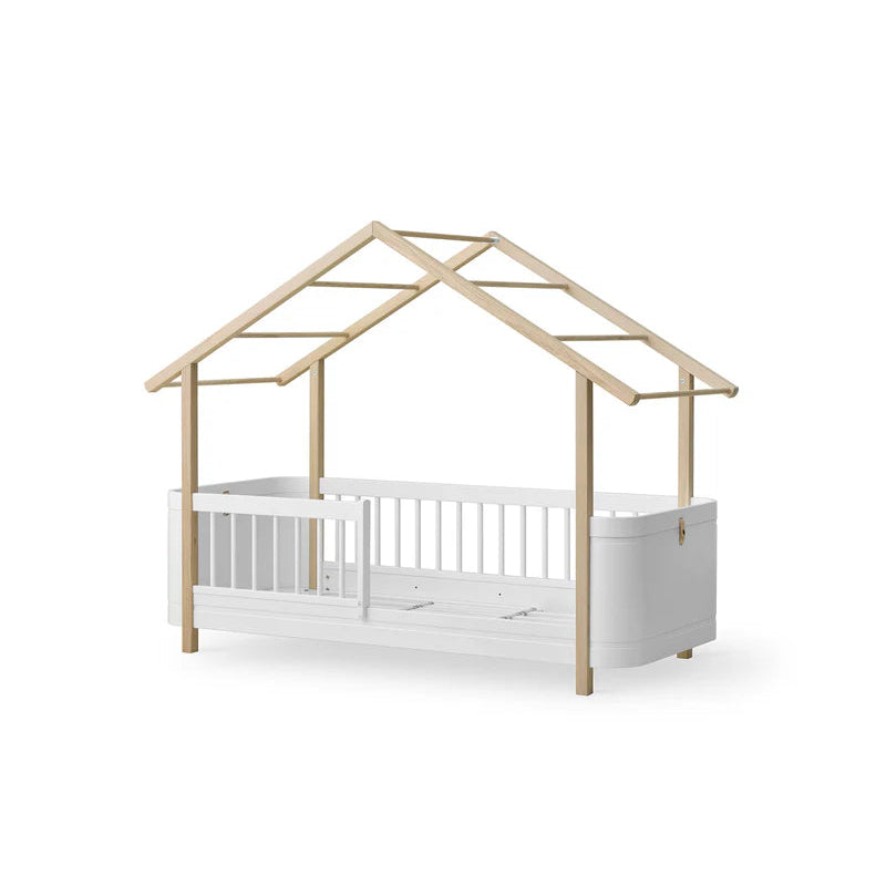 Oliver Furniture kids mini + house bed in white and oak colour 
