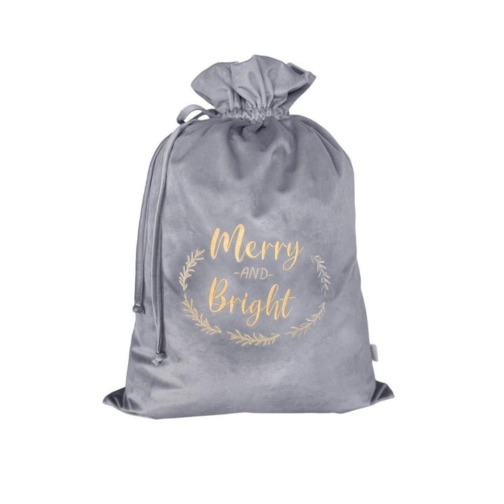 Personalised Silver Velvet Christmas Bag