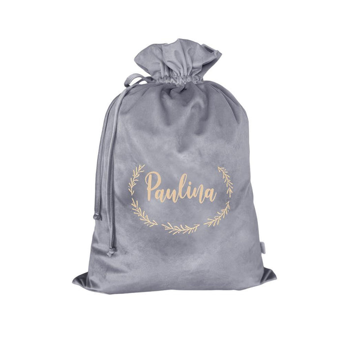 Personalised Silver Velvet Christmas Bag