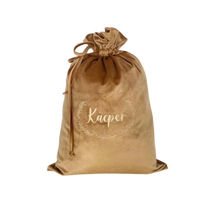 Personalised Bronze Velvet Christmas Bag