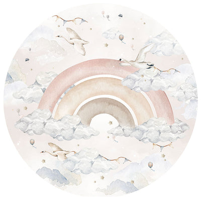 Pink Rainbow In A Circle Wall Sticker
