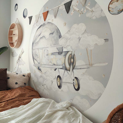Plane In A Circle Wall Sticker