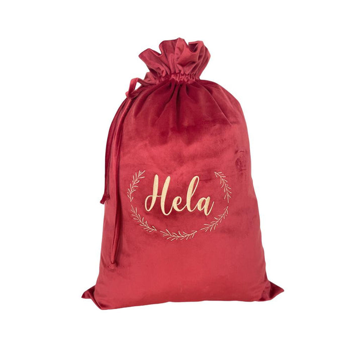 Personalised Red Velvet Christmas Bag