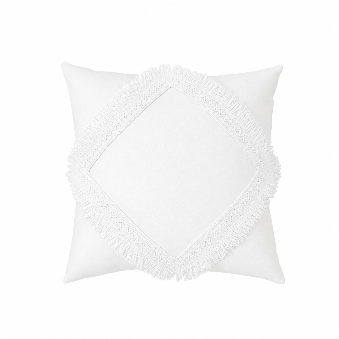 Cotton & Sweets Square Lace Cushion - Boho white