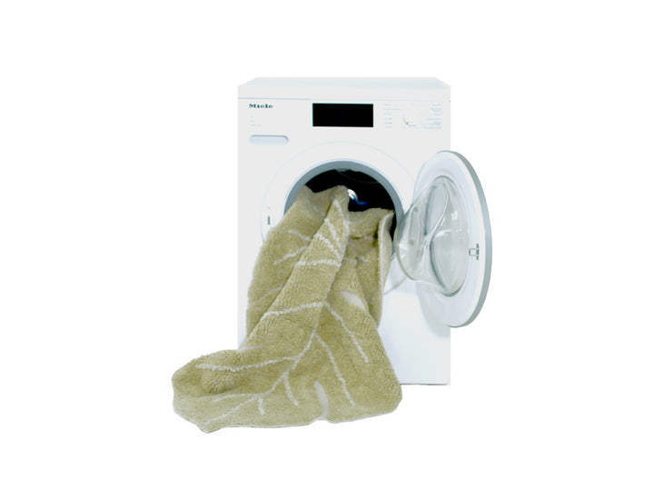 Tapis lavable en machine Lorena Canals - Mini feuille de Monstera Olive