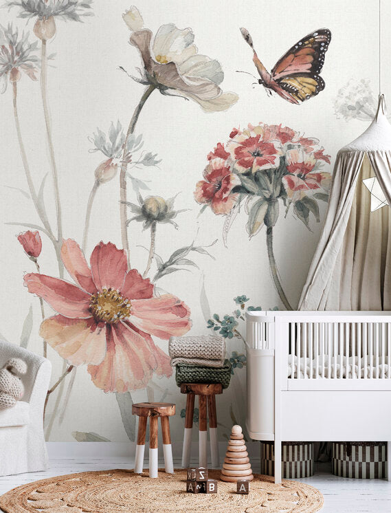 Benutzerdefinierte Wandbild für Kinder - Wilde Blumen