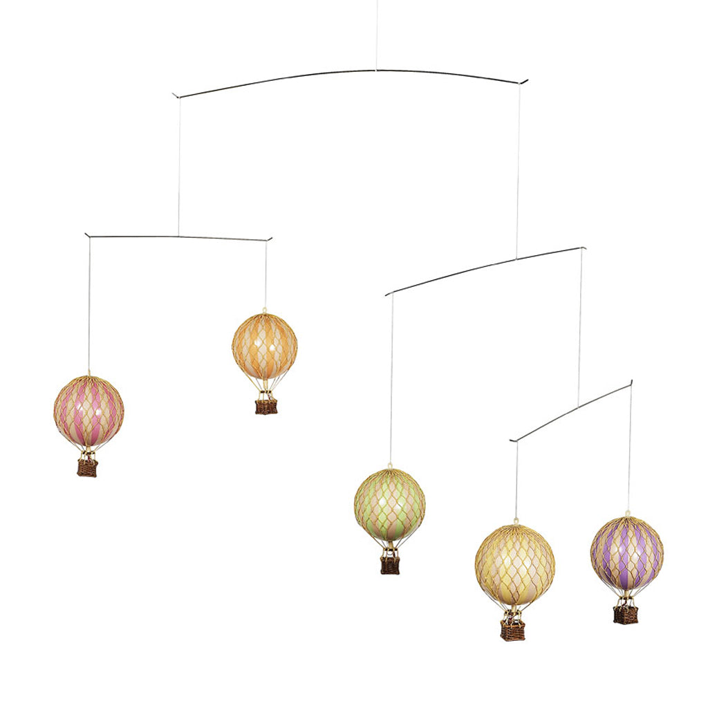 Authentic Models Ceiling Mobile - Hot Air Balloons (Pastel Colours)