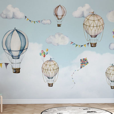 Kids Custom Wall Mural - Up Up & Away