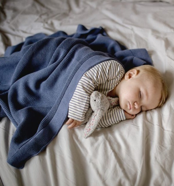 Klassische Decke aus Bambusbaumwolle - Denim