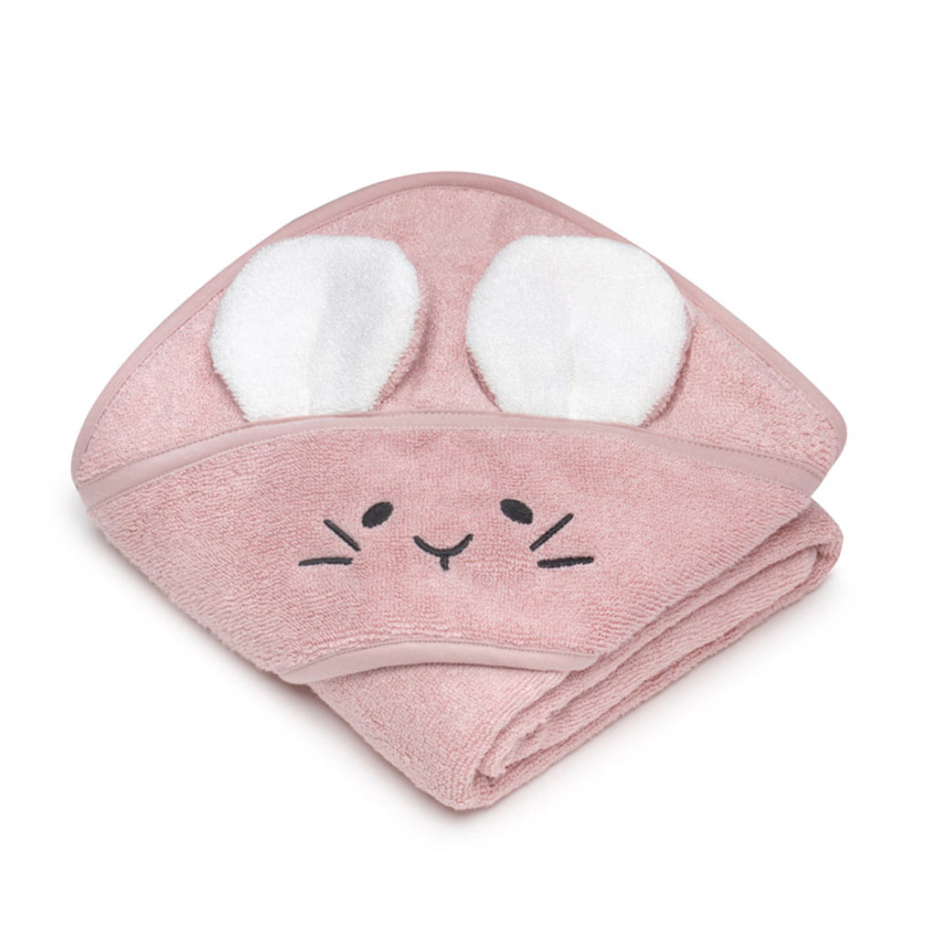 Mouse Bamboo Baby Bath Towel - Powder Pink