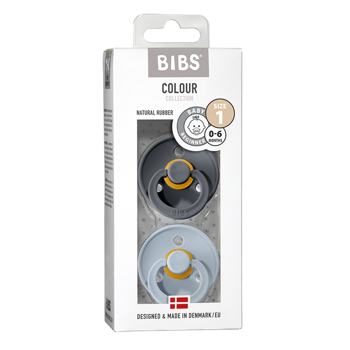 Lot de 2 tétines Bibs Colour - Iron &amp; Baby Blue
